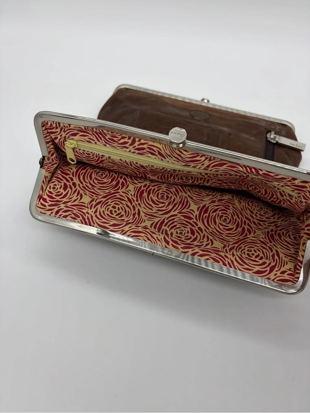 HOBO Brown Leather Frame Clutch